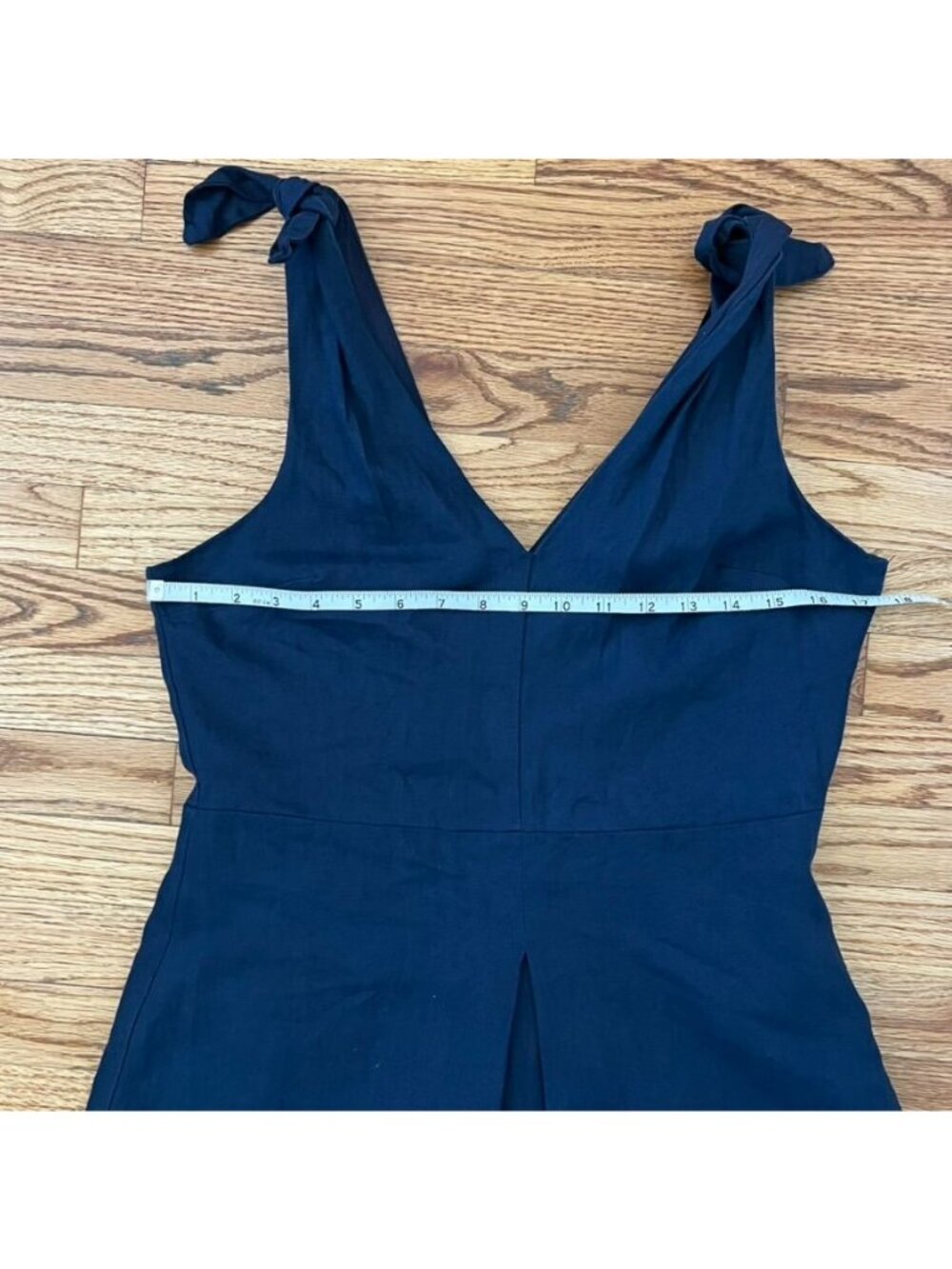 Gap Womens Sz S Linen Sleeveless Navy Midi Dress Classic Minimalist Timeless - Picture 12 of 16